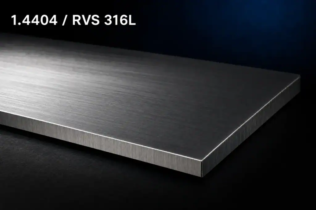 RVS 316L plaat 1.4404 met geslepen K320 oppervlak
