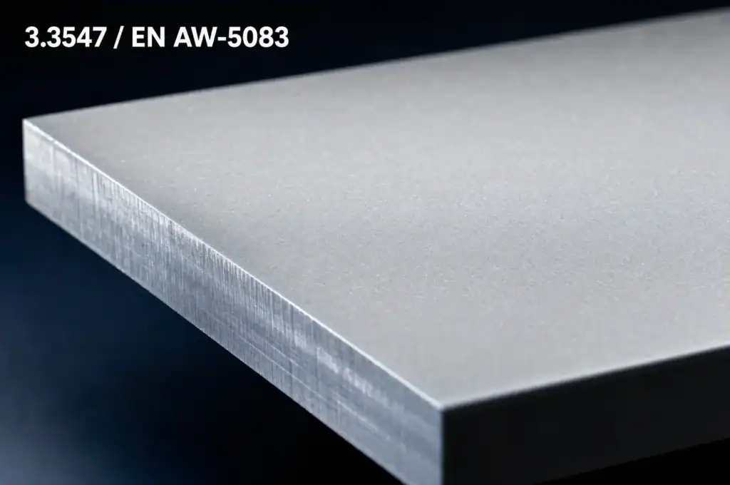 Aluminium plaat 3.3547 EN AW-5083 met matte mill finish en blanke snijkant