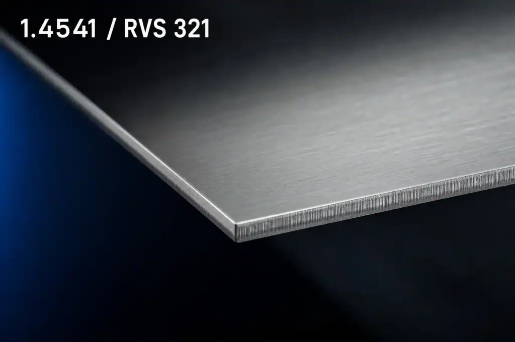 RVS 321 plaat 1.4541 met mat 2B oppervlak en scherpe lasersnijkant